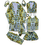 Azure Royale Robe 5pc Pajama Set