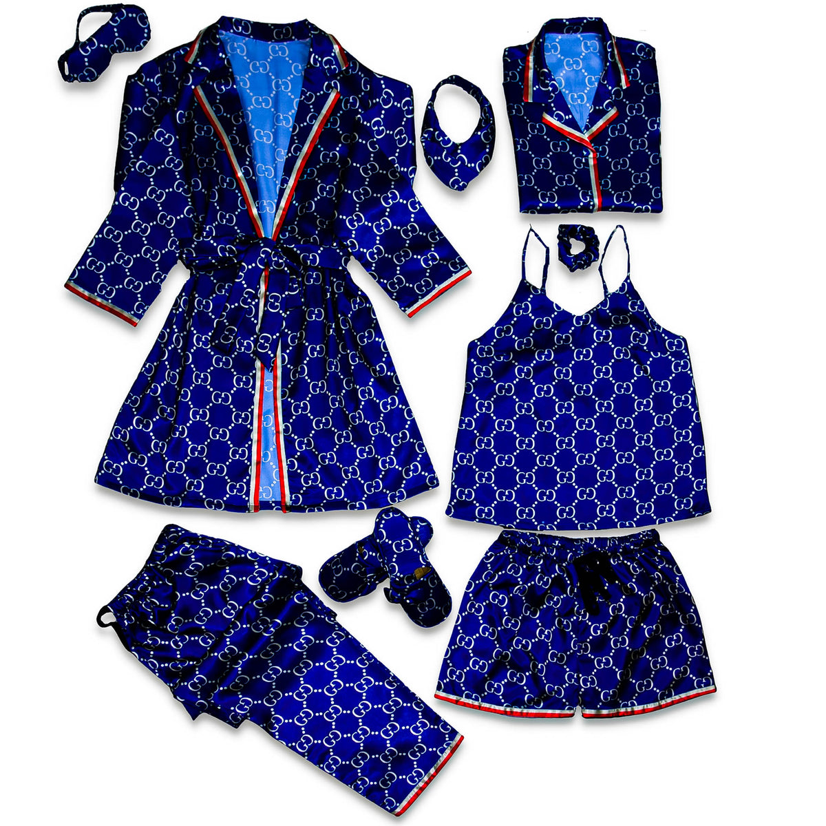 GG Cobalt Robe 5pc Pajama Set