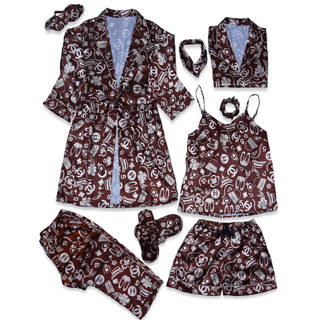 CC Mocha Robe 5pc Pajama Set