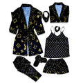 LV Noir Robe 5pc Pajama Set