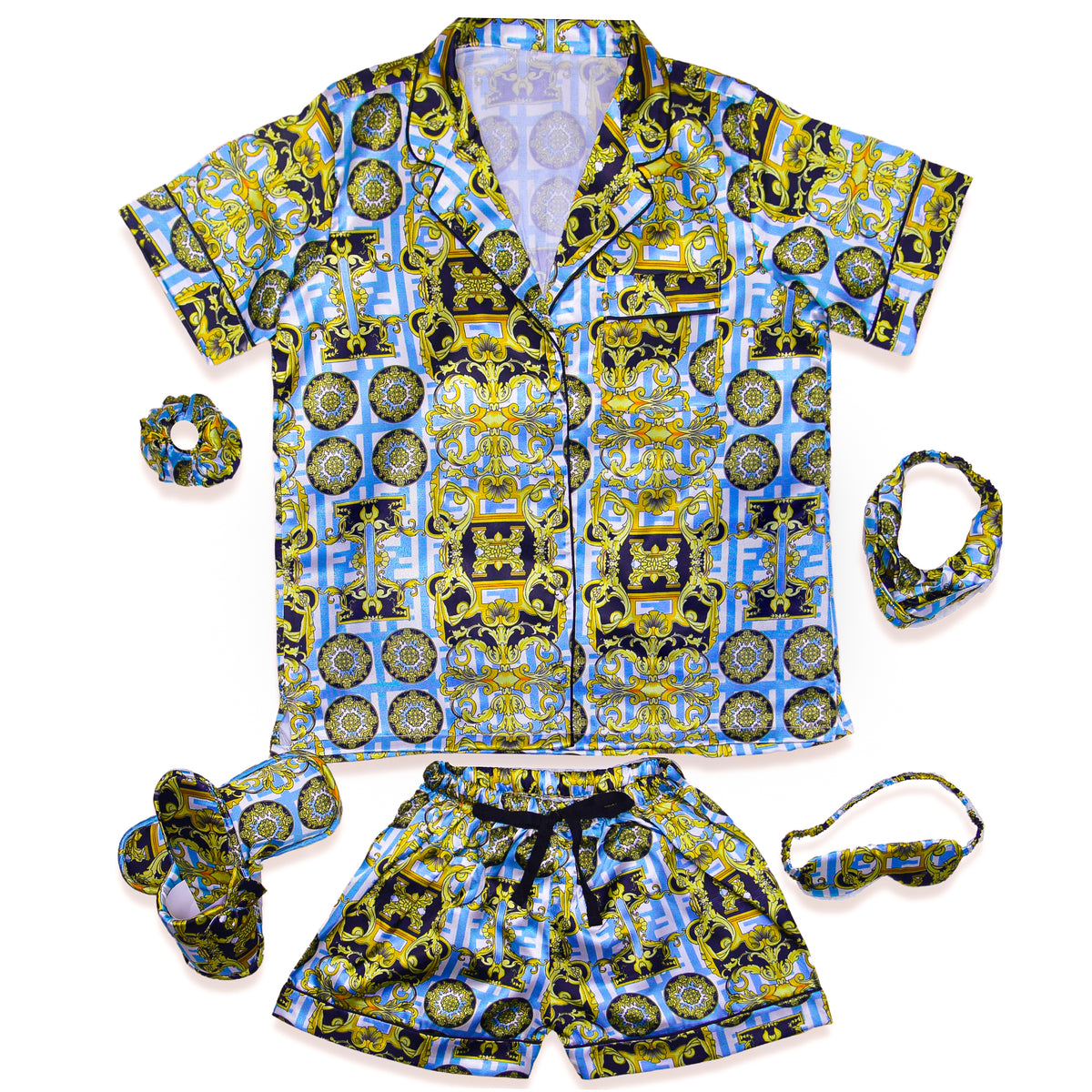 Azure Royale Shorts Set