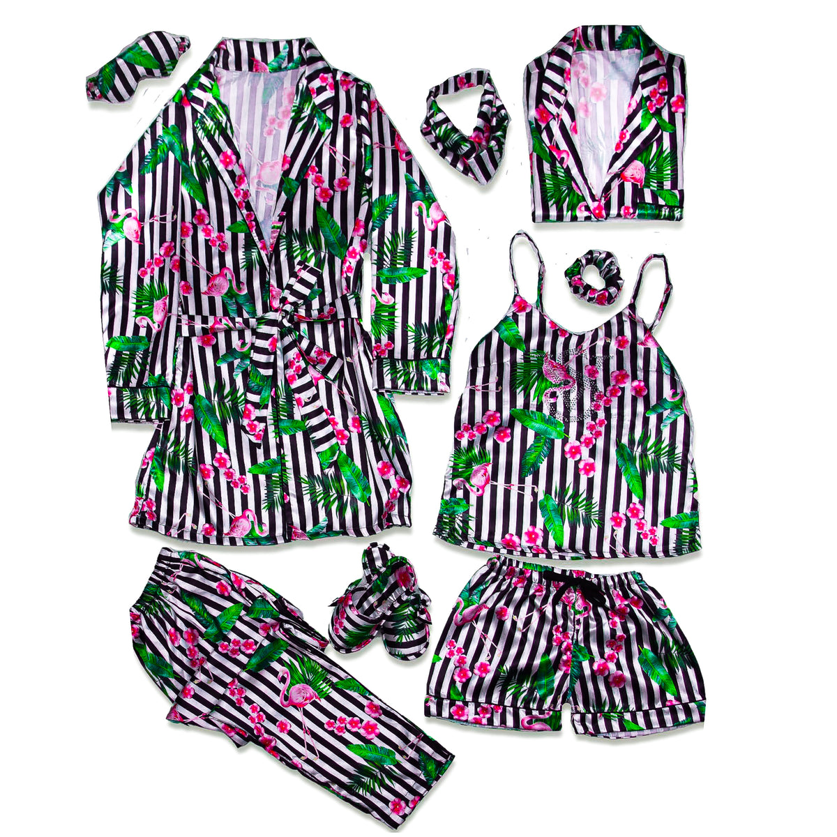 VS Flamingo Robe 5pc Pajama Set