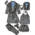 LV Champagne Robe 5pc Pajama Set