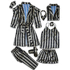LV Champagne Robe 5pc Pajama Set