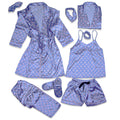 LV Periwinkle Robe 5pc Pajama Set