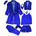 LV Cobalt Robe 5pc Pajama Set