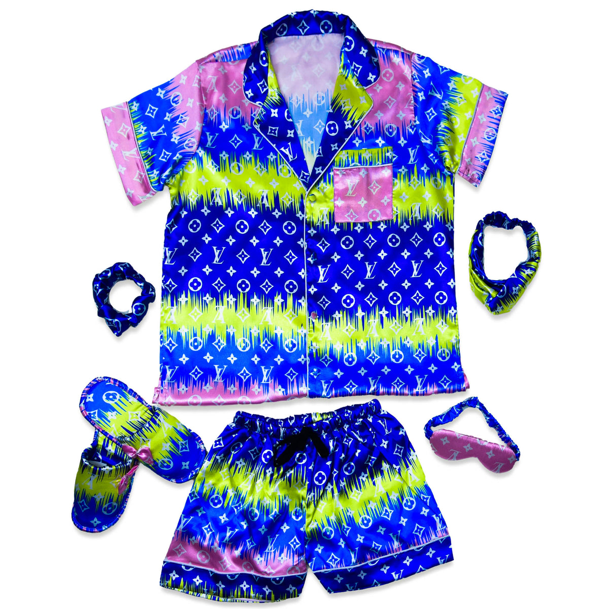 LV Neon Shorts Set