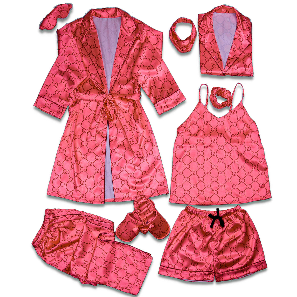 GG Coral Robe 5pc Pajama Set