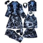 CD Bleu Robe 5pc Pajama Set