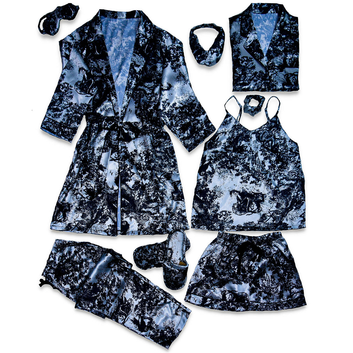 CD Bleu Robe 5pc Pajama Set