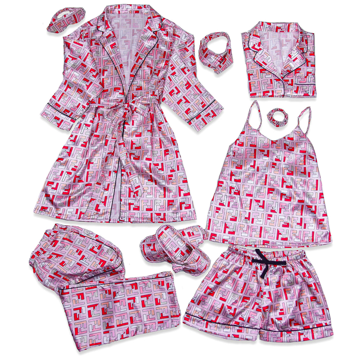 FF Blush Robe 5pc Pajama Set