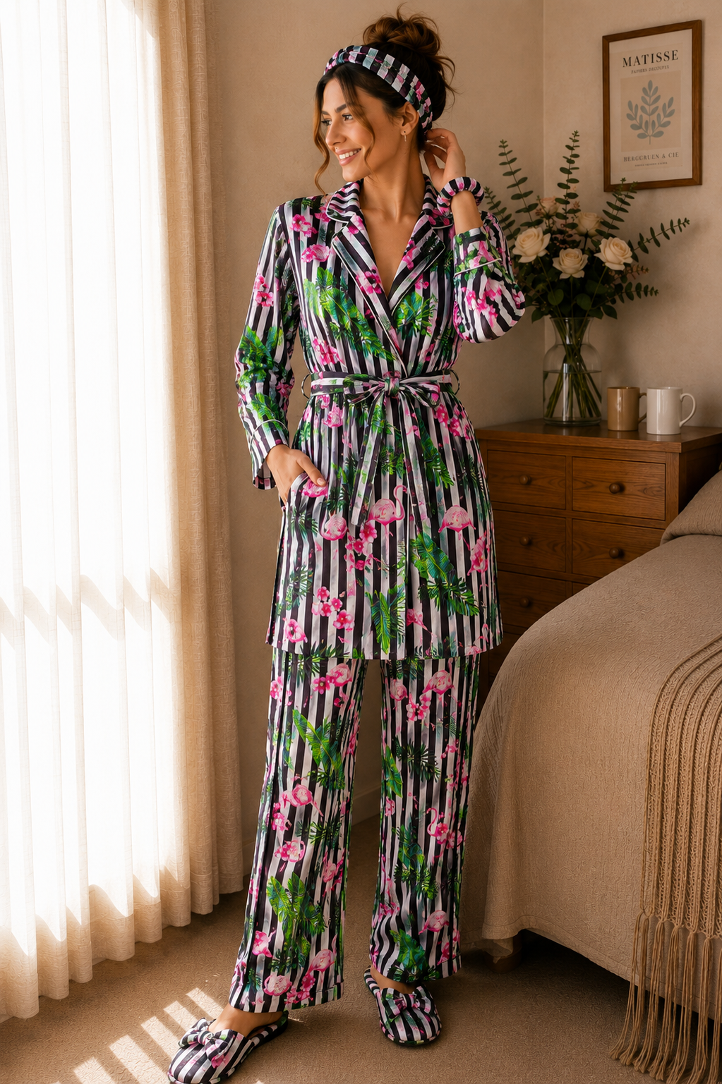 VS Flamingo Robe 5pc Pajama Set