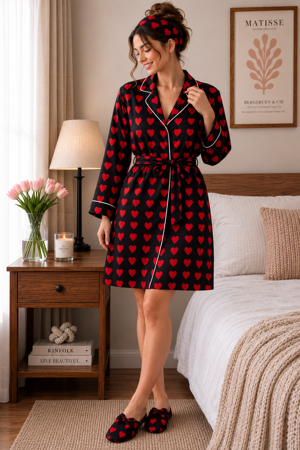 VS Heart Robe 5pc Pajama Set
