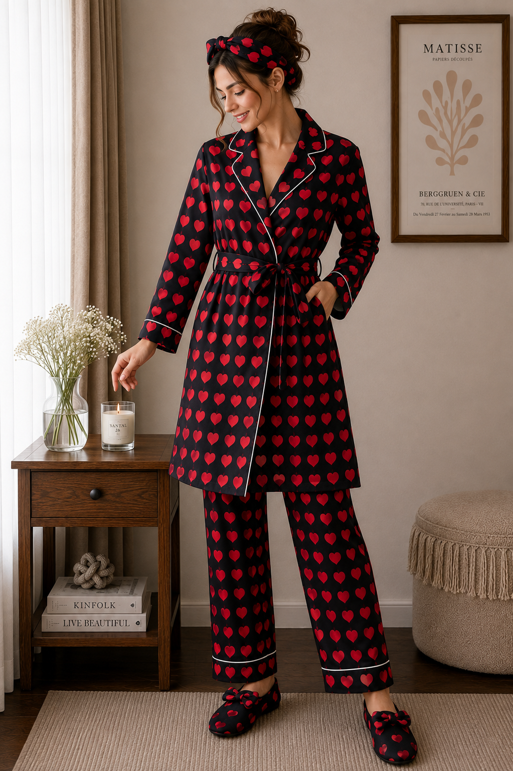 VS Heart Robe 5pc Pajama Set