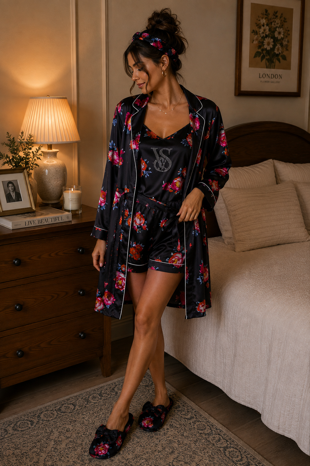 VS Rose Robe 5pc Pajama Set