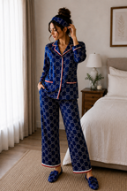 GG Cobalt Robe 5pc Pajama Set