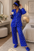 LV Cobalt Robe 5pc Pajama Set