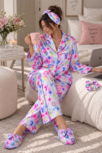 LV Watercolor Robe 5pc Pajama Set